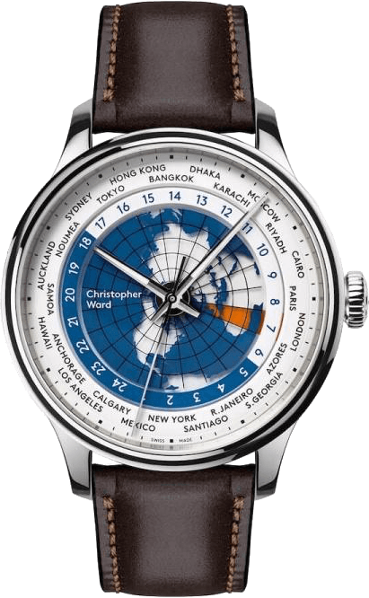 Christopher Ward brown silver white